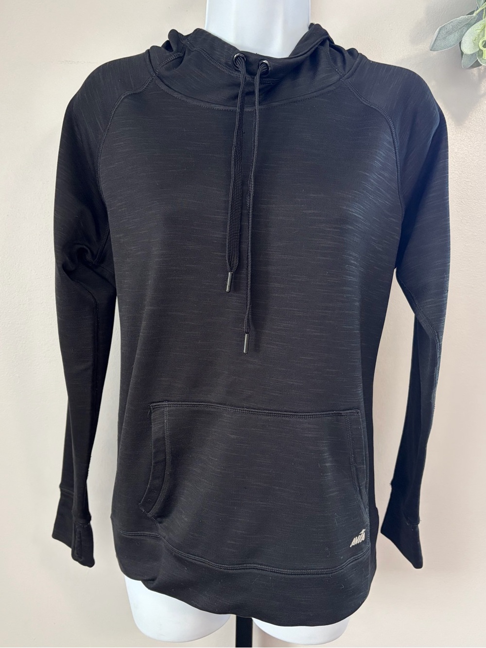 Avia Black Heather Hoodie with Drawstring